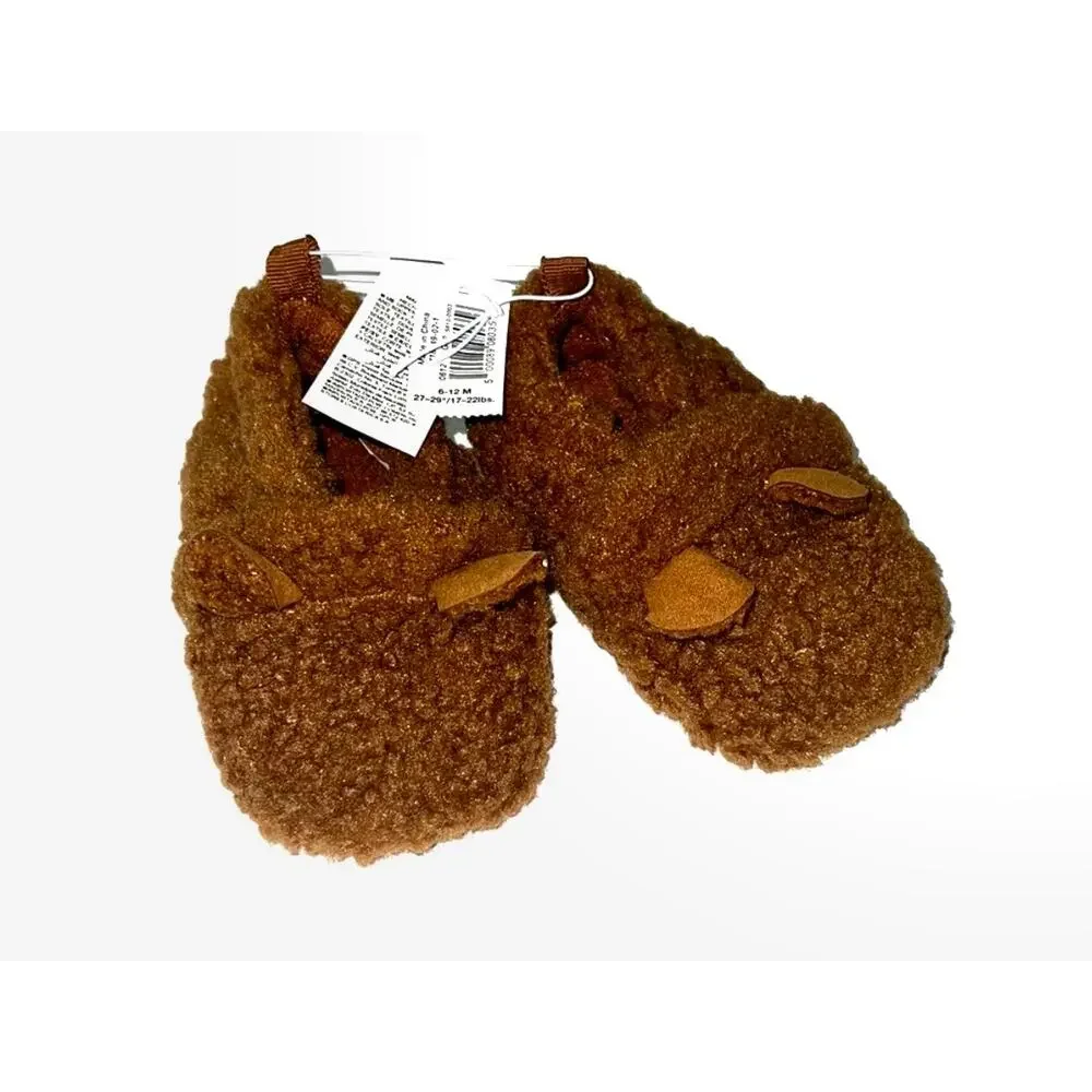 Old Navy Baby Fuzzy Bear Slippers Shoes Sz 6-12M